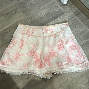 Floral Lace Trim Women Shorts